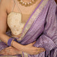 Gracious Lilac Striped Banarasi Saree Highlighted With Pearl Lace