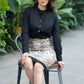 Exclusive Madhubani Skirt Black Cotton Shirt Optional
