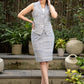 Elegant grey textured handloom cotton formal waistcoat with optional matching skirt