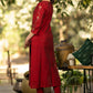 Maroon Gold Hand embroidered Cotton silk kurta - Pant Optional