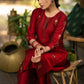 Maroon Gold Hand embroidered Cotton silk kurta - Pant Optional