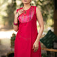Magenta Cotton silk Kurta with Brocade Yoke and Turquoise jacket - Pant optional