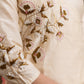 Off-white Cotton silk Gold embroidered asymmetric kurta & Pant - Pink Net Dupatta Optional