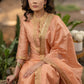 Embroiderd Peach chanderi kurta with pant-   Embroidered chanderi dupatta optional