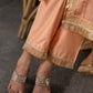 Embroiderd Peach chanderi kurta with pant-   Embroidered chanderi dupatta optional
