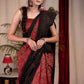 Exclusive maroon Ajrakh saree with Bandhej border