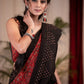 Exclusive maroon Ajrakh saree with Bandhej border
