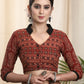 Smartly Styled Ajrakh Cotton Combination Blouse