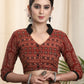 Smartly Styled Ajrakh Cotton Combination Blouse