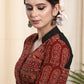 Smartly Styled Ajrakh Cotton Combination Blouse