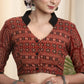 Smartly Styled Ajrakh Cotton Combination Blouse
