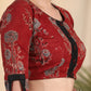 Elegant Brick Colour Cotton Ajrakh Blouse with Designer Sleeves