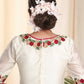 Beautifully Embroidered Off white Chanderi Blouse. Lining Given