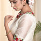 Beautifully Embroidered Off white Chanderi Blouse. Lining Given