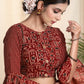 Trendy Cotton Ajrakh Combination Blouse with Peplum Sleeves