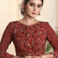 Trendy Cotton Ajrakh Combination Blouse with Peplum Sleeves
