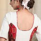 Elegant Ikat and Offwhite Contrast Cotton Blouse
