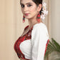 Elegant Ikat and Offwhite Contrast Cotton Blouse