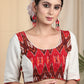 Elegant Ikat and Offwhite Contrast Cotton Blouse