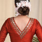 Party Wear Maroon Cotton Silk Blouse with Hand Emroidered Zardosi Work at Front , Back and sleeves