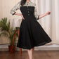 Black cotton dress with Madhubani printed combination