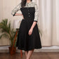 Black cotton dress with Madhubani printed combination