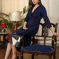 Exclusive blue cotton dress with Ajrakh patchwork