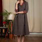 Black Ajrakh zig zag printed dress with contrast Ajrakh collar