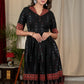 Exclusive Black Ajrakh Dress with beautiful maroon border