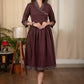 Exclusive brown cotton dress with Ajrakh detailing