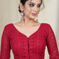 Maroon Georgette Chikankari Blouse