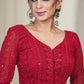 Maroon Georgette Chikankari Blouse