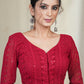 Maroon Georgette Chikankari Blouse