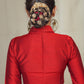 Maroon Cotton Silk Collared Blouse with exclusive Handwork on the Collar and sleeves