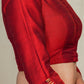 Maroon Cotton Silk Collared Blouse with exclusive Handwork on the Collar and sleeves