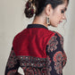 Cotton Ajrakh Combination Blouse with Mandarin Collar