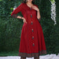 Simple Elegant Maroon Cotton kurta with Ajrakh Border