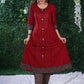 Simple Elegant Maroon Cotton kurta with Ajrakh Border