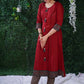 Simple Elegant Maroon Cotton kurta with Ajrakh Border