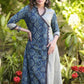 Elegant Pure Cotton Ajrakh Combination Kurta - Pant Optional