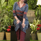 Elegant Navy Blue Embellished Cotton Ajrakh Kurti - Pant Optional