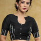 Exclusive black Cotton blouse with black Ikat combination
