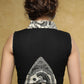Standout black sleeveless Cotton blouse with Madhubani smart collar and back detailing
