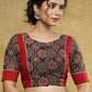 Elegant maroon & black Ajrakh combination Cotton blouse with detailing at the back