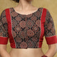Elegant maroon & black Ajrakh combination Cotton blouse with detailing at the back