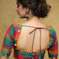 Standout checks Handloom Cotton blouse with delicate mirror work and lace detailing