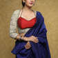 Exclusive maroon Cotton-Silk halter neck blouse with Madhubani jacket