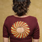 Standout wine coloured Cotton blouse with painted back & Fish eye sleeves