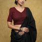 Standout wine coloured Cotton blouse with painted back & Fish eye sleeves
