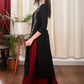 Black Straight Cut Cotton Kurta With Exclusive Full Length Embroidery